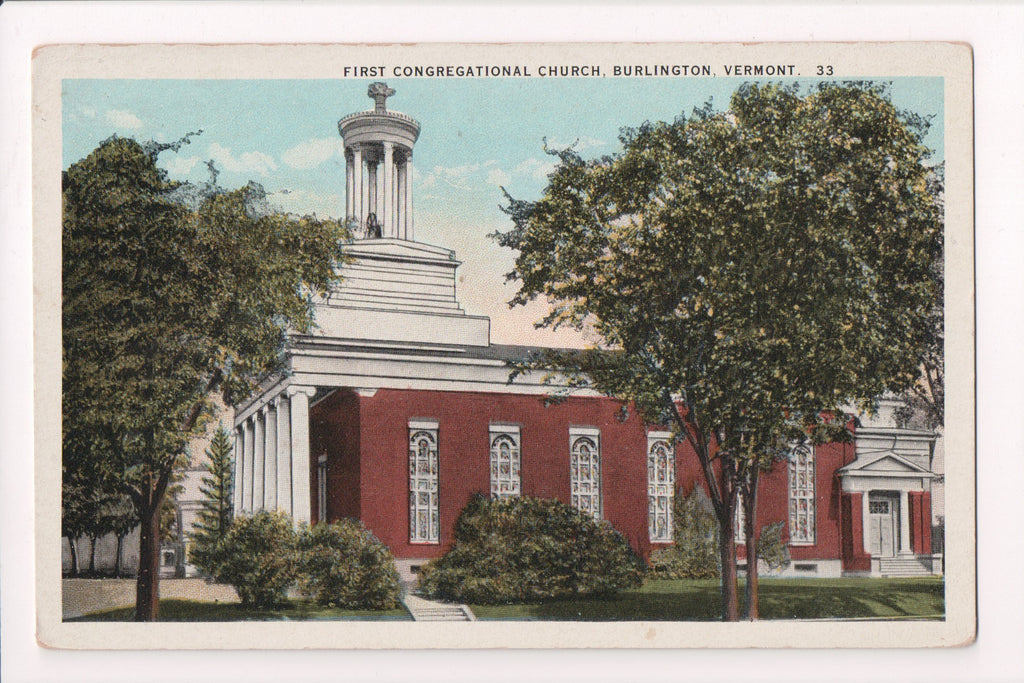 VT, BURLINGTON - First Congregational Church postcard - w01378