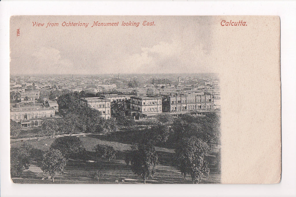 Foreign postcard - CALCUTTA - Hotel Continental and bird eye of city - w05019