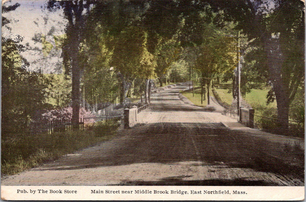 MA, East Northfield - Main St near Middle Brook Bridge postcard - w00896